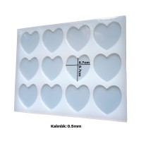 Epoksi Çoklu Kalp Magnet Kalıbı Silikon EM334