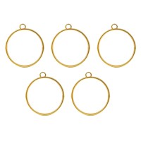 Epoksi Kolye Ucu Metal Yuvarlak Gold 10 Adet