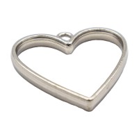 Epoksi Kolye Ucu Metal Kalp Gümüş 10 Adet