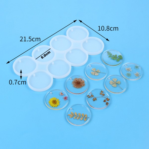 Epoksi Çoklu Yuvarlak Daire Delikli Anahtarlık Kolye Kalıbı Silikon 5x5cm GT9561 Epoksi Çoklu Yuvarlak Daire Delikli Anahtarlık Kolye Kalıbı Silikon 5x5cm GT9561
