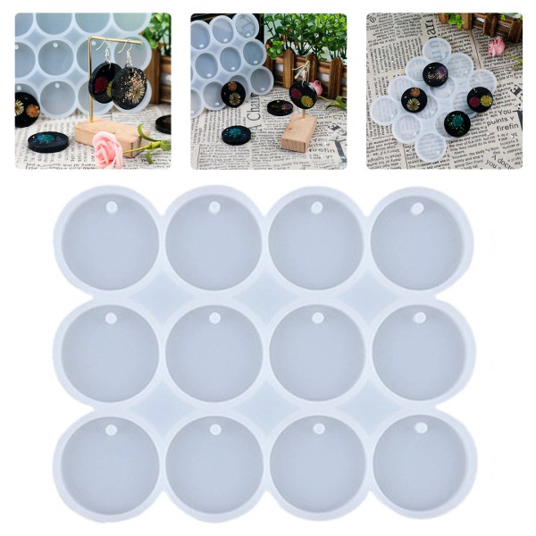 Epoksi Çoklu Yuvarlak Daire Delikli Anahtarlık Kolye Kalıbı Silikon 3.4x3.4cm GT9562 Epoksi Çoklu Yuvarlak Daire Delikli Anahtarlık Kolye Kalıbı Silikon 3.4x3.4cm GT9562