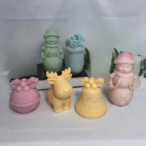Silikon Mum Kalıbı Yılbaşı Noel Kar Ayakkabı Ev Dekorasyon Mum Kalıpları 10.4x7.1cm GT9567