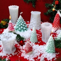 Silikon Mum Kalıbı Yılbaşı Noel Ağacı Ev Dekorasyon Mum Kalıpları 8.0x7.8cm GT9624