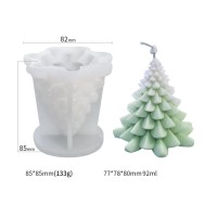 Silikon Mum Kalıbı Yılbaşı Noel Ağacı Ev Dekorasyon Mum Kalıpları 8.0x7.8cm GT9624
