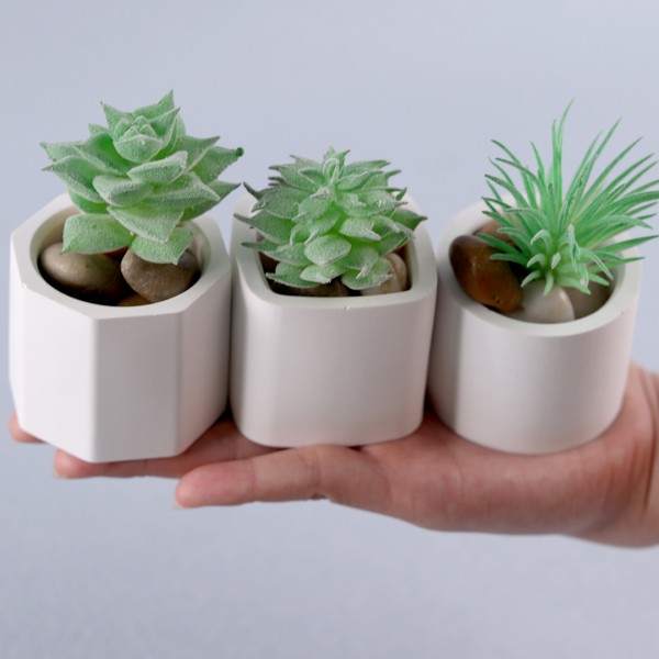 Epoksi Kare Ortası Boş Beton Saksı Dekoratif Mumluk Taş Tozu Kalıbı Silikon GT9469