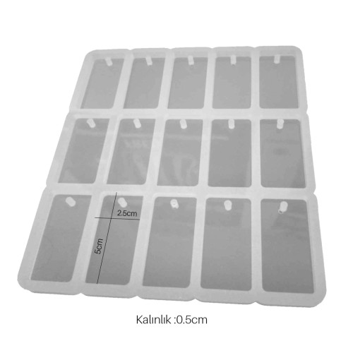 Epoksi Çoklu Dikdörtgen Anahtarlık Silikon Kalıbı EM289