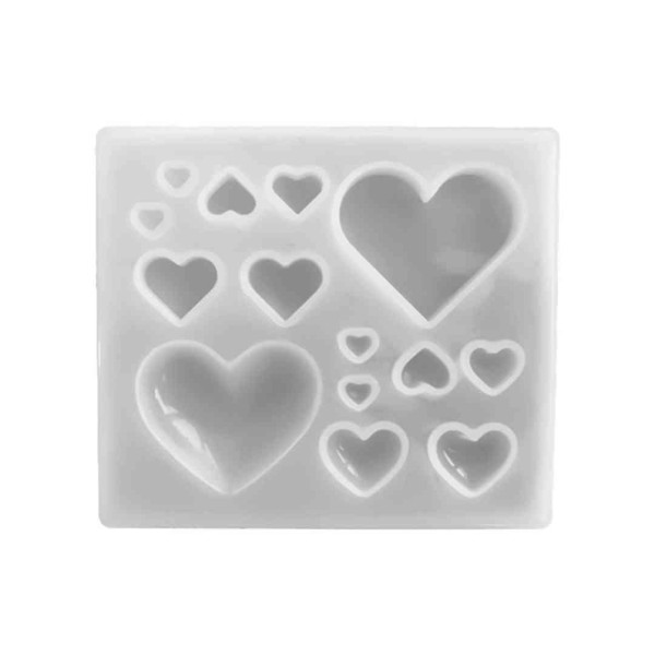 Epoksi Çoklu Kalp Anahtarlık Süsleme Silikon Kalıbı GT-9050