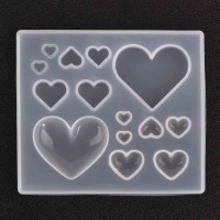 Epoksi Çoklu Kalp Anahtarlık Süsleme Silikon Kalıbı GT-9050