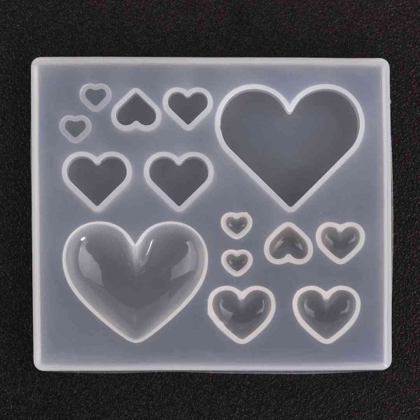 Epoksi Çoklu Kalp Anahtarlık Süsleme Silikon Kalıbı GT-9050