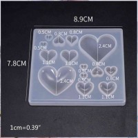 Epoksi Çoklu Kalp Anahtarlık Süsleme Silikon Kalıbı GT-9050