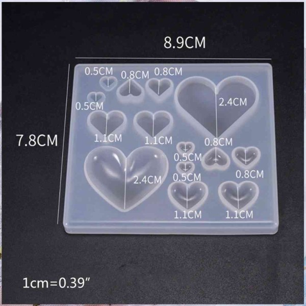Epoksi Çoklu Kalp Anahtarlık Süsleme Silikon Kalıbı GT-9050