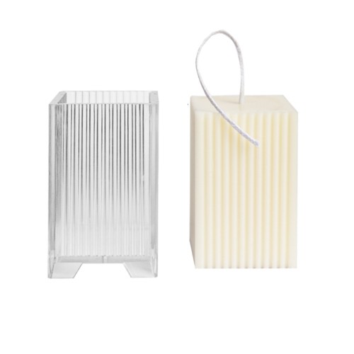 Çizgili Dikdörtgen Mika Mum Kalıbı 8.5x5cm