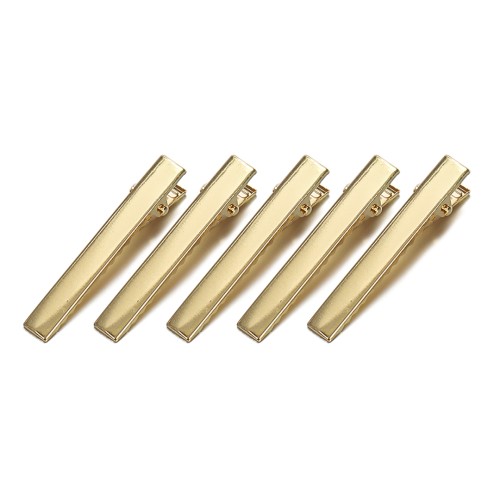Dikdörtgen Toka Klipsi 6.5cm Gold 5 adet
