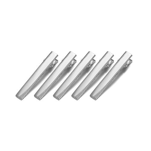 Dikdörtgen Toka Klipsi 6.5cm Gümüş 5 adet