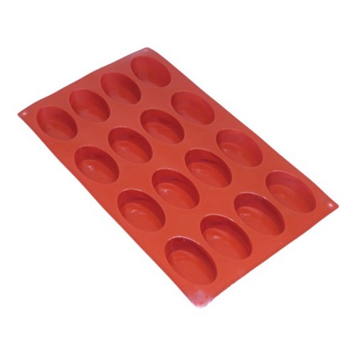 Oval 16 lı Çörek Kek   Çikolata Silikon Kalıbı GT118
