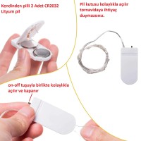 Epoksi Peri Led Tel Şerit Led Dekoratif Aydınlatma Saat Pilli Beyaz 2 Metre Epoksi Peri Led Tel Şerit Led Dekoratif Aydınlatma Saat Pilli Beyaz 2 Metre