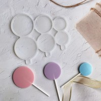 Çoklu Küçük Daire Lolipop Şekerleme Çikolata Pasta Silikon Kalıbı GT1493 Çoklu Küçük Daire Lolipop Şekerleme Çikolata Pasta Silikon Kalıbı GT1493