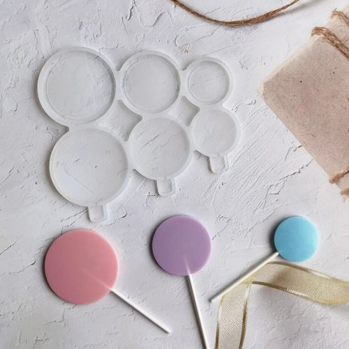 Çoklu Küçük Daire Lolipop Şekerleme Çikolata   Pasta Silikon Kalıbı GT1493