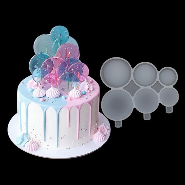 Çoklu Küçük Daire Lolipop Şekerleme Çikolata Pasta Silikon Kalıbı GT1493 Çoklu Küçük Daire Lolipop Şekerleme Çikolata Pasta Silikon Kalıbı GT1493