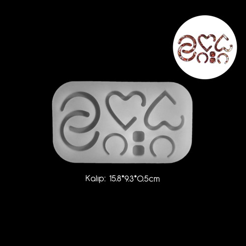 Epoksi Çoklu Küpe Silikon Kalıbı EM203