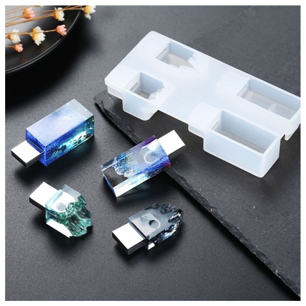 Epoksi Usb Silikon Kalıbı 4 lü Model Epoksi Usb Silikon Kalıbı 4 lü Model