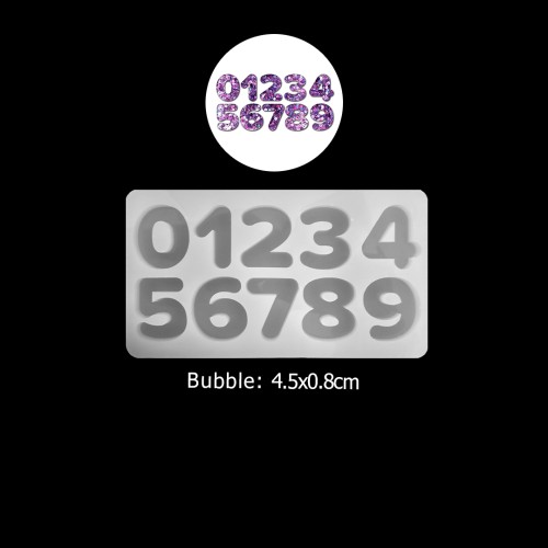 Epoksi Bubble Rakam Silikon Kalıbı EM223