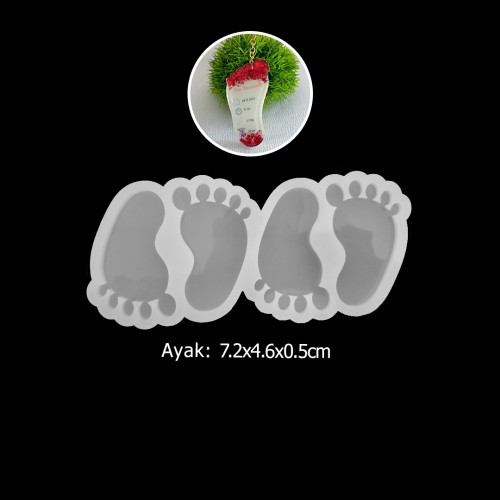 Epoksi Çoklu Bebek Ayak İzi Silikon Kalıbı EM225