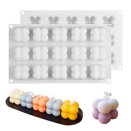 Bubble Mum Silikon Kalıbı 3D Mini Çoklu Bubble Kalıbı Bakeware 15 li