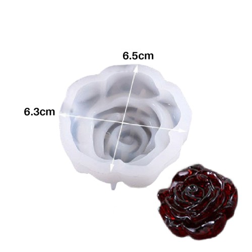 Epoksi 3D Gül Reçine Mum Silikon Kalıbı 6.5x6.3x3cm