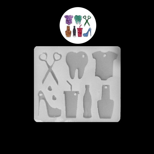 Epoksi Çoklu Anahtarlık Silikon Kalıbı EM242