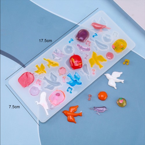 Epoksi Çoklu Kuş ve Şekiller Kalıbı