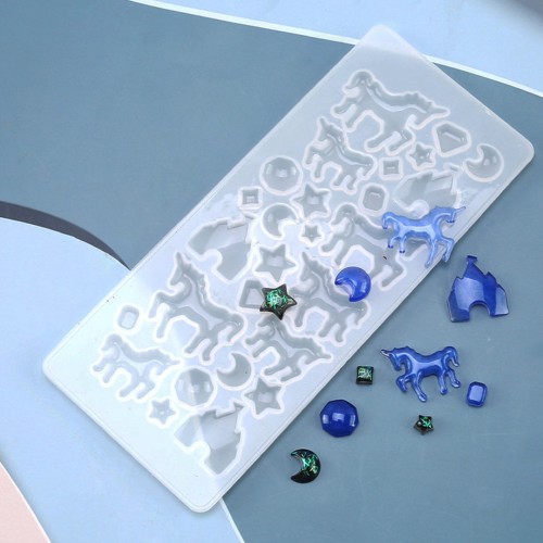 Epoksi Çoklu Unicorn ve Şekiller Kalıbı