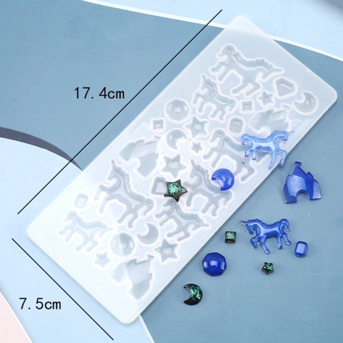 Epoksi Çoklu Unicorn ve Şekiller Kalıbı