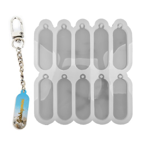 Epoksi Çoklu Künye Anahtarlık Silikon Kalıbı EM259