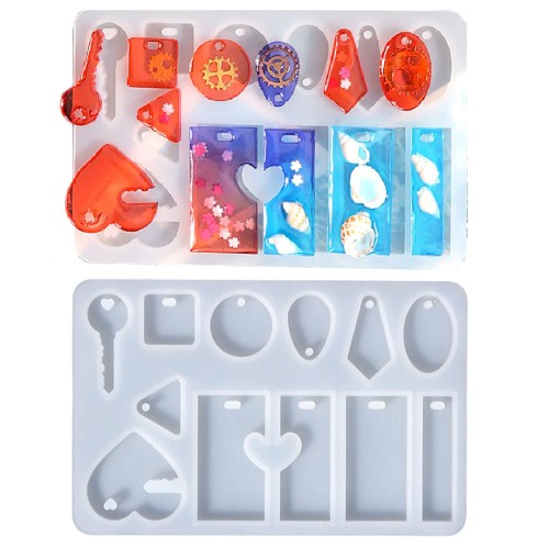 Epoksi Çoklu Kolye Anahtarlık Silikon Kalıbı