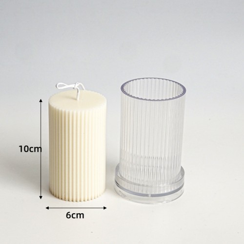 Poli Karbon Mum Kalıbı Mika Mum Kalıbı Silindir Dik Çizgili 10cmx6cm GT-6212 Poli Karbon Mum Kalıbı Mika Mum Kalıbı Silindir Dik Çizgili 10cmx6cm GT-6212