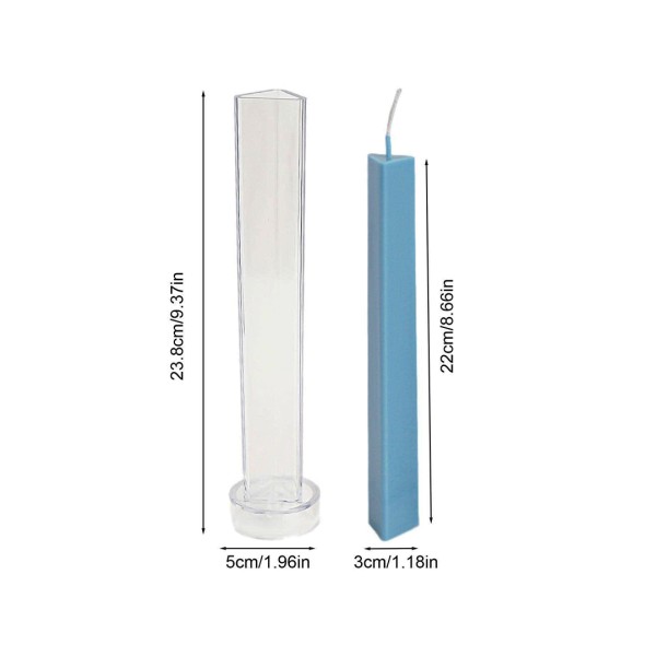 Poli Karbon Mum Kalıbı Mika Mum Kalıbı Üçgen Mum Kalıbı 22cmx3cm GT-6241