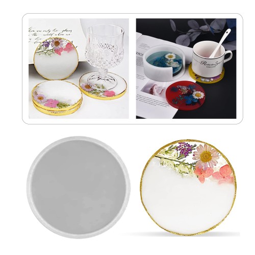 Epoksi Yuvarlak Daire Bardak Altlığı Silikon Kalıbı - 10cm