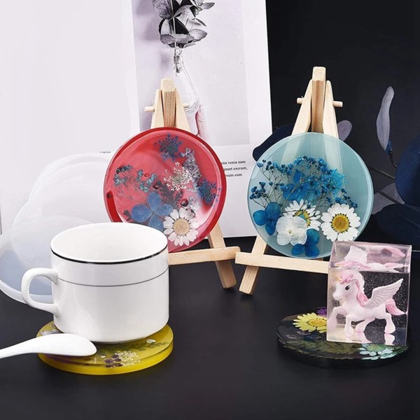 Epoksi Yuvarlak Daire Bardak Altlığı Silikon Kalıbı - 10cm Epoksi Yuvarlak Daire Bardak Altlığı Silikon Kalıbı - 10cm