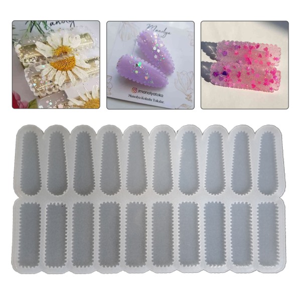 Epoksi Tırtıklı Çoklu Toka Silikon Kalıbı Ortası Düz Model EM287