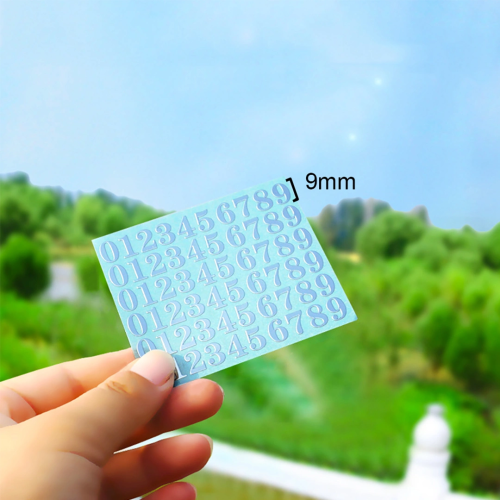 Epoksi Reçine Çıkartmalı Sticker Rakam Gümüş 9mm