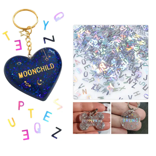 Epoksi Harf Glitter Pulu Gümüş - 5gr