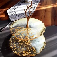 Epoksi 2 Katlı Meyve Ve Cupcake ve Sunumluk Stant Bağlantı Aparatı Stant Tutucu - Gold Epoksi 2 Katlı Meyve Ve Cupcake ve Sunumluk Stant Bağlantı Aparatı Stant Tutucu - Gold